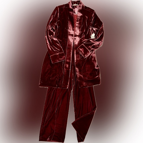 Soft Surroundings - Aria Velvet Jacket & Velvet Wide Leg Pant Set - Picture 5 of 14